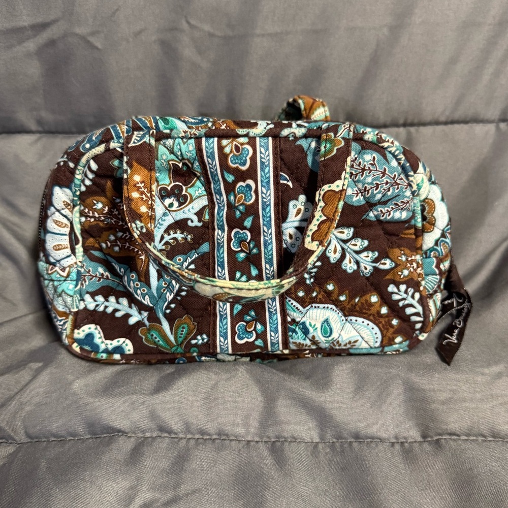 Vera Bradley Zoe Bag Purse Small 2 Strap - Java Blue Paisley Brown and Blue